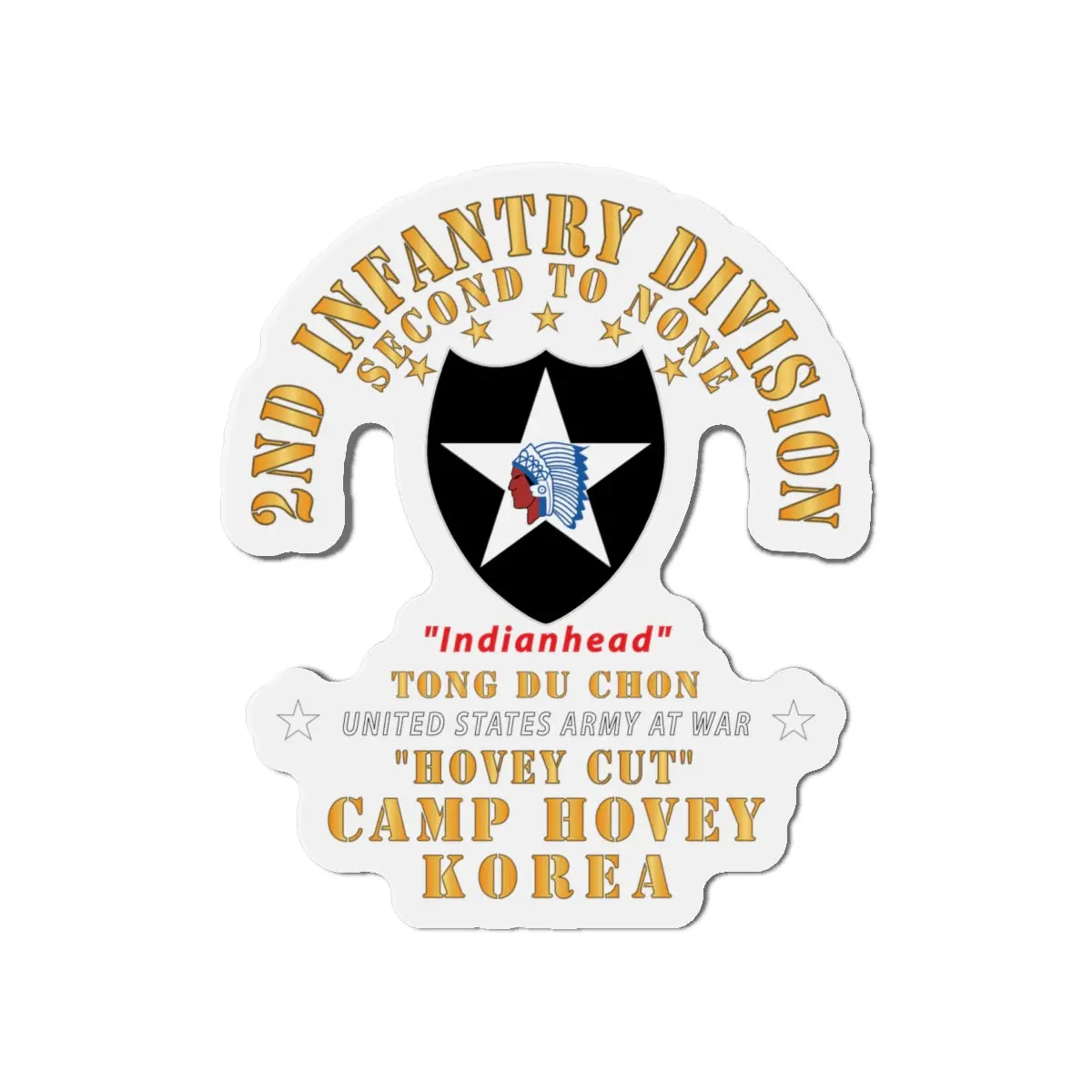 Die-Cut Magnets - Army - 2Nd Infantry Div - Camp Hovey Korea - Hovey Cut - Tong Du Chon X 300 1