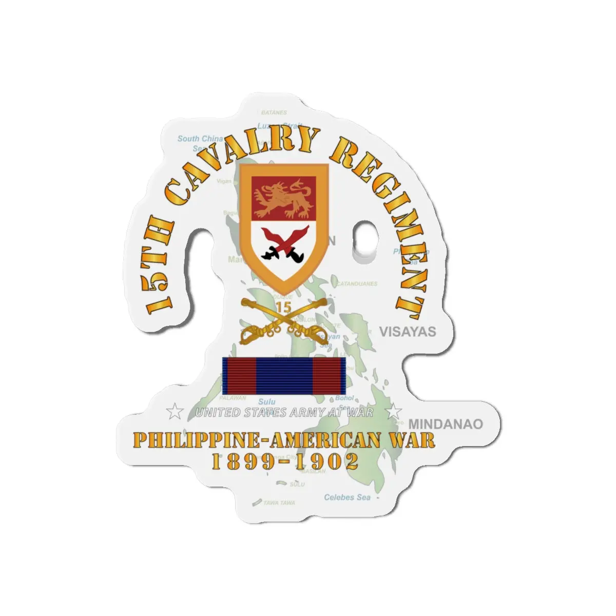 Die-Cut Magnets - Army - 15Th Cavalry Regiment - Phil American War W Phil War Svc 1