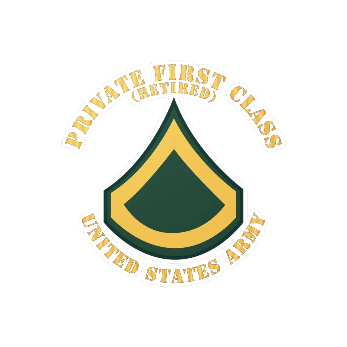 Kiss-Cut Vinyl Decals - Army - Private First Class - Pfc - Retired - Flat X 300 2