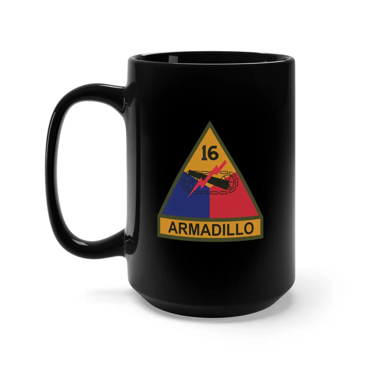 Black Mug 15Oz - Ssi - 16Th Armored Division W Name Tape X 300 1