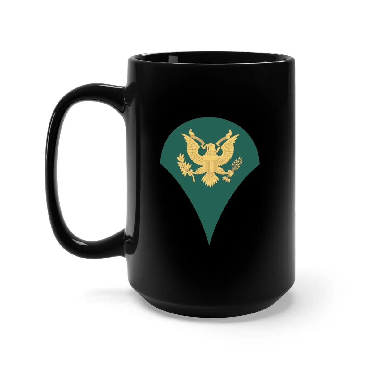 Black Mug 15Oz - Army - Enlisted - Spc 4 - Specialist 4  - Std Wo Txt X 300 1