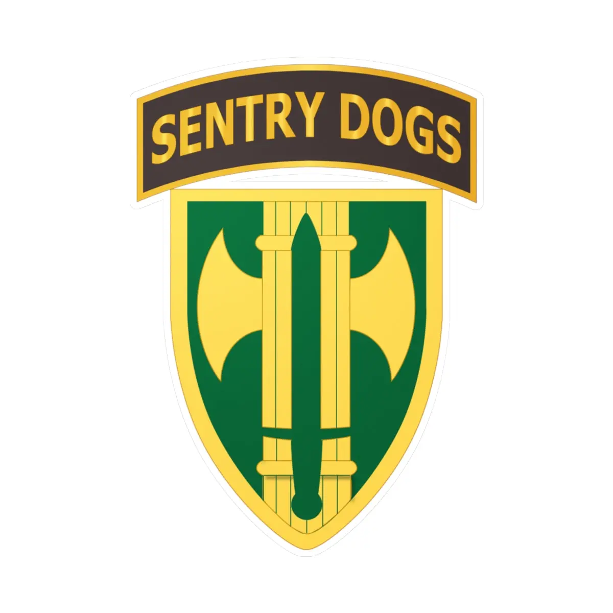 Kiss-Cut Vinyl Decals - Army - 18Th Mp Brigade - Sentry Dogs Tab Wo Txt 1