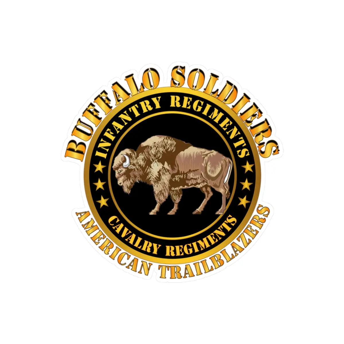 Kiss-Cut Vinyl Decals - Army - Buffalo Soldiers - Infantry - Cavalry Regiments X 300 1