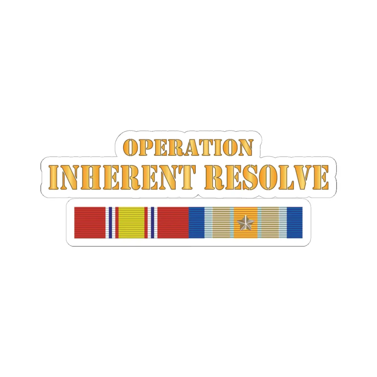 Kiss - Cut Stickers - Army -  Opn Inherent Resolve (Oir) Svc Bar  W Txt X 300 1