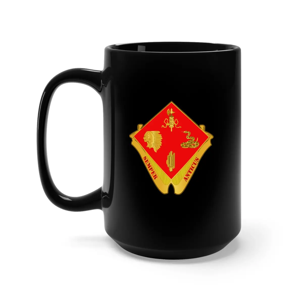 Black Mug 15Oz - Army - 45Th Division Artillery Wo Txt 1