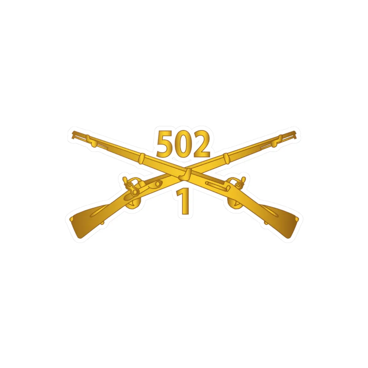 Kiss-Cut Vinyl Decals - Army - 1St Bn 502Nd Infantry Regt - Infantry Br Wo Txt 1