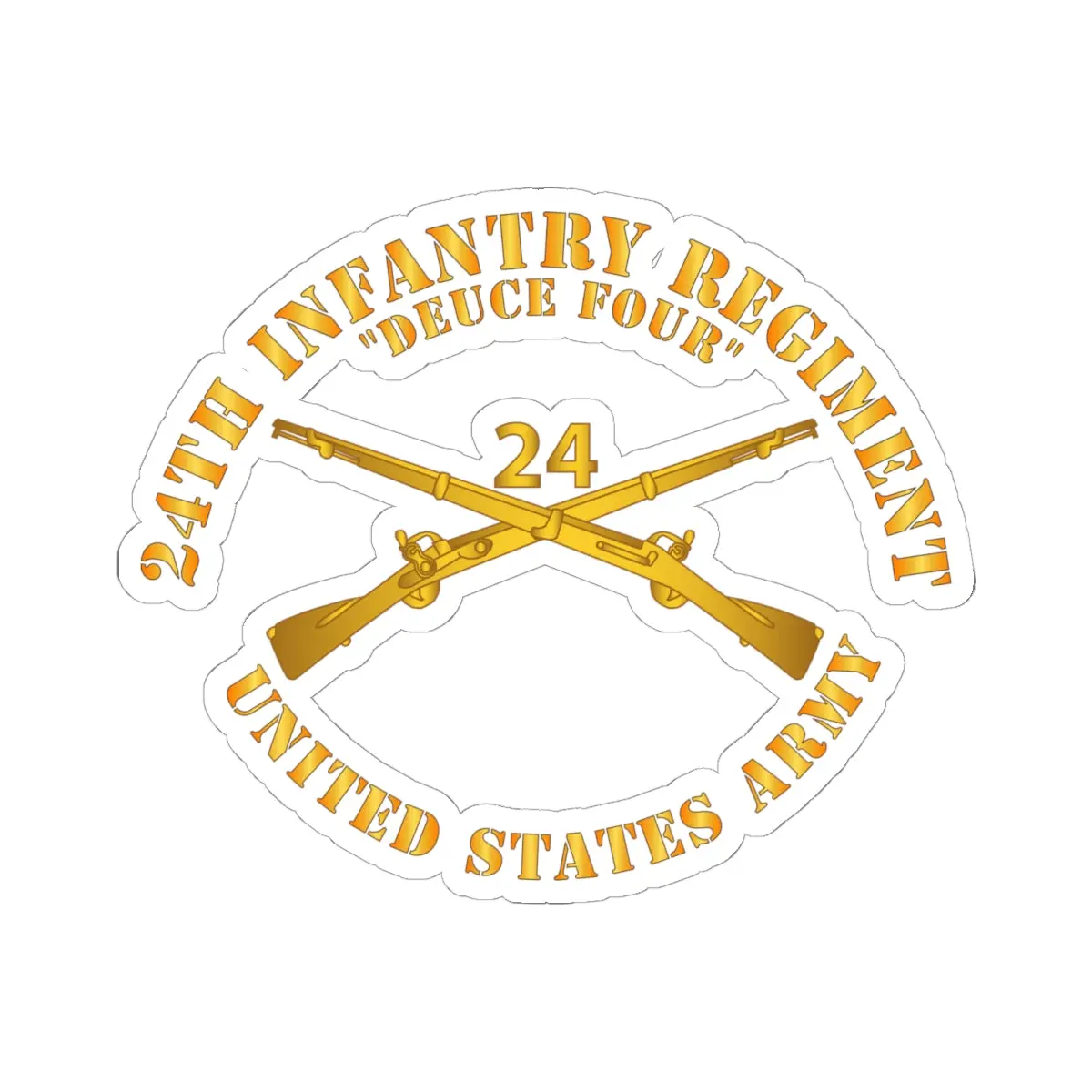 Kiss - Cut Stickers - Army - 24Th Infantry Regiment - Deuce Four  - Branch Insignia 1