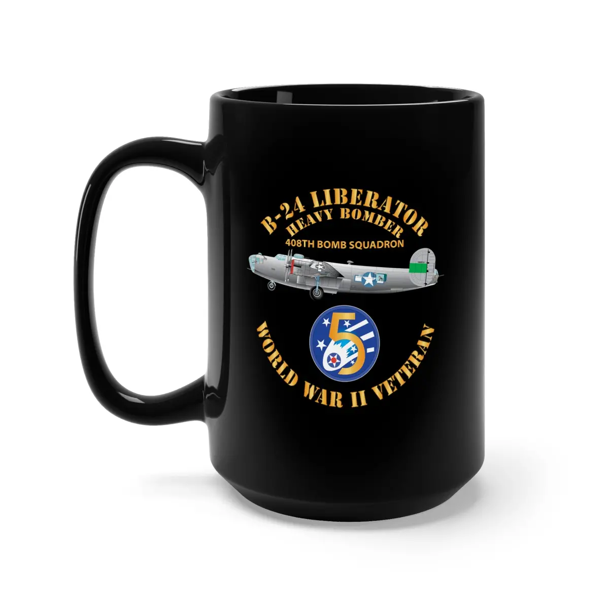 Black Mug (11Oz, 15Oz) -Aac - 22Bg - 408Th Bs - B-24 - 5Th Af 1