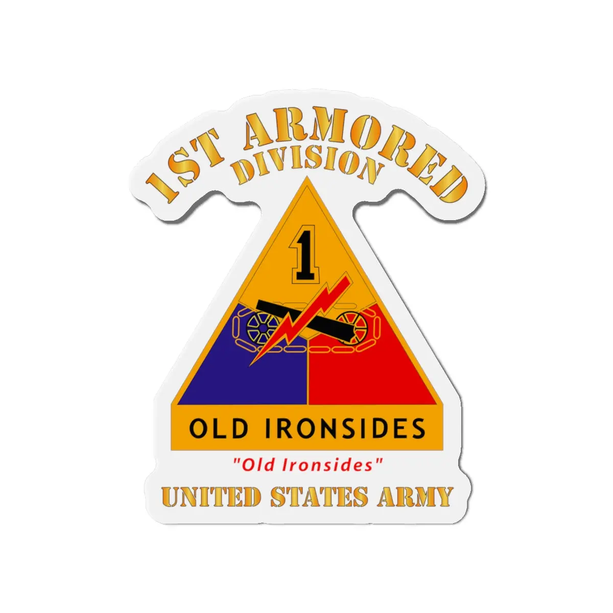 Die-Cut Magnets - Army - Dui - 1St Armored Division - Old Ironsides - Us Army X 300 1