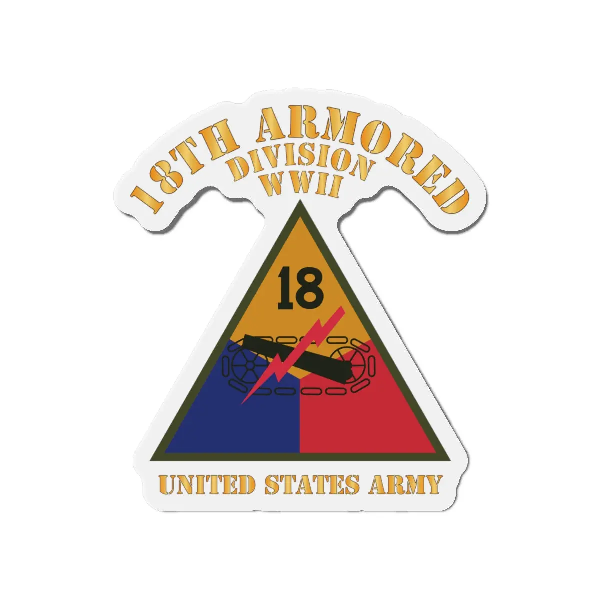 Die-Cut Magnets - Army - Ssi - 18Th Armored Division - Wwii - Us Army X 300 2