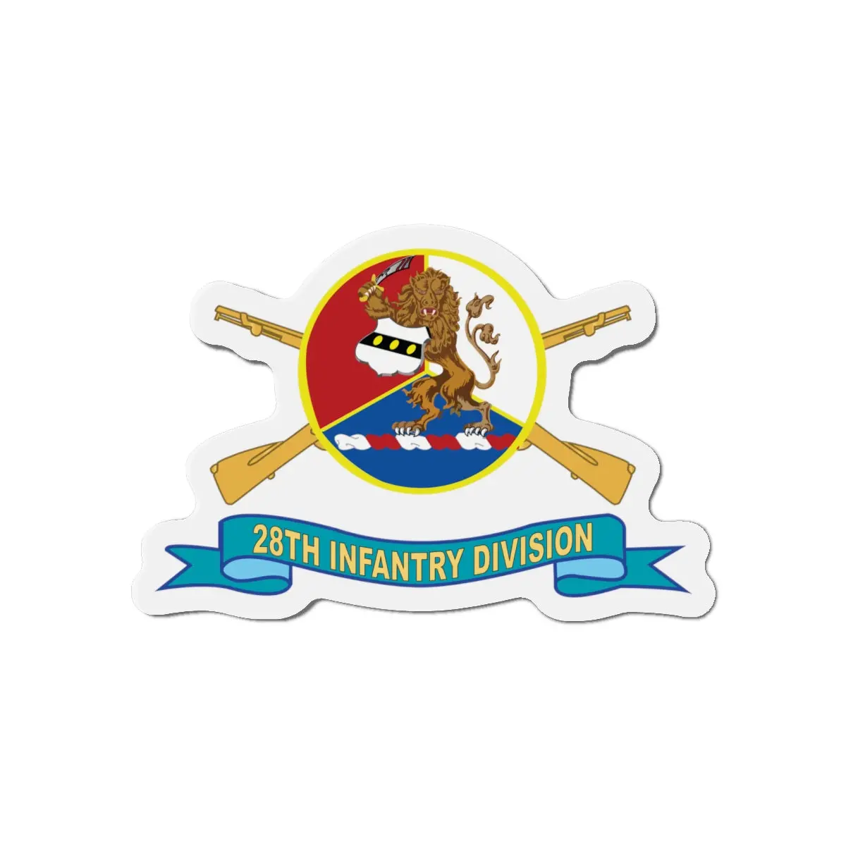 Die-Cut Magnets -Ssi -Army - 28Th Infantry Division - Dui - W Br - Ssi - Ribbon X 300 2