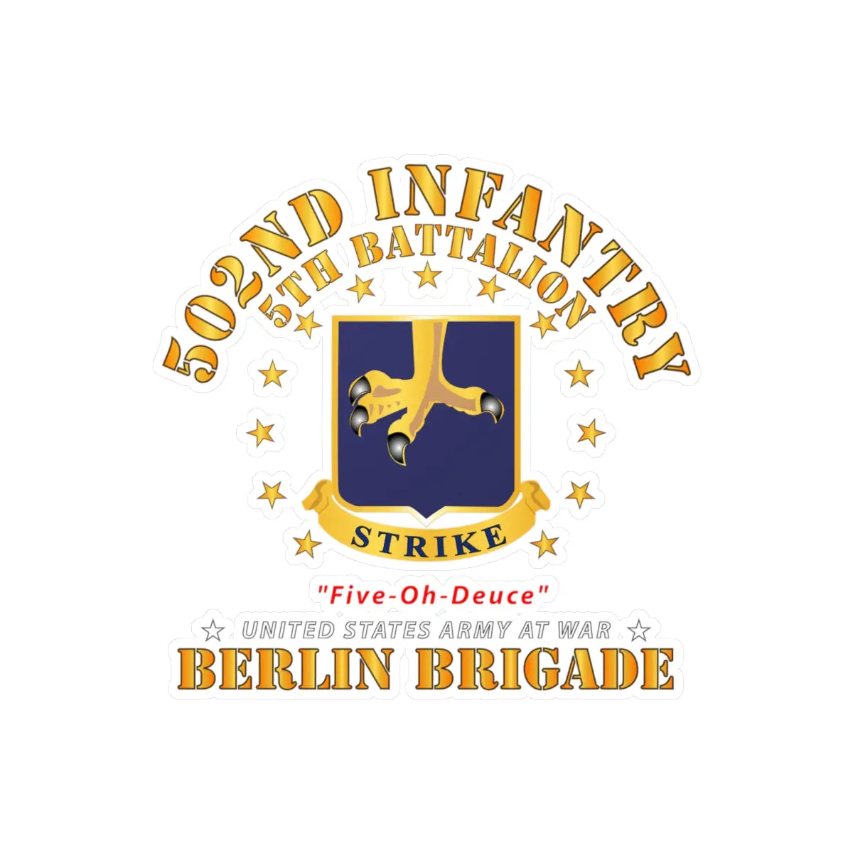 Kiss-Cut Vinyl Decals - Army - 5Th Battalion 502Nd Infantry - Berlin Brigade X 300 1