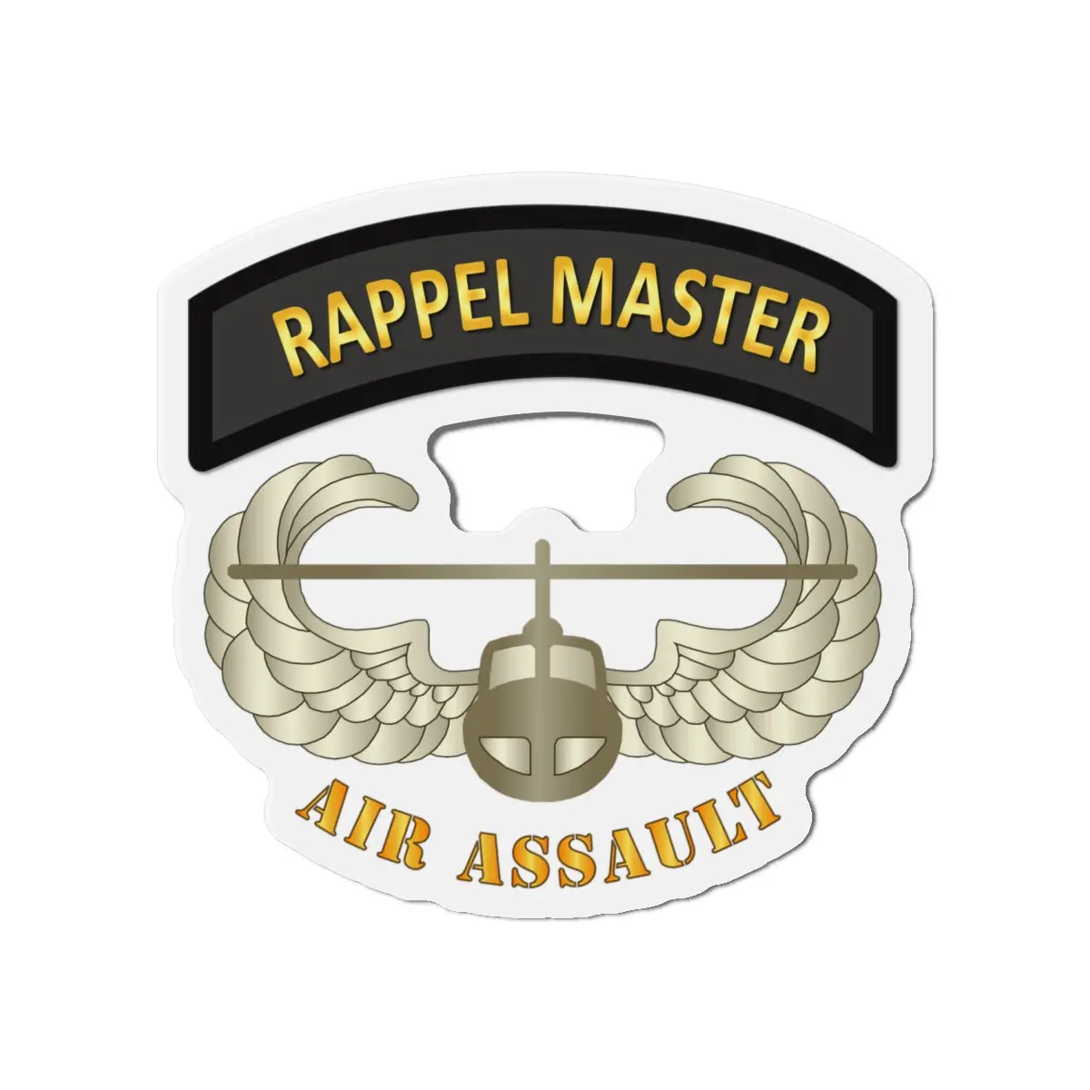 Die-Cut Magnets - Army - Rappel Master Tab W Air Assault Badge 1