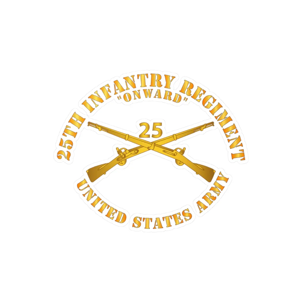 Kiss-Cut Vinyl Decals - Army - 25Th Infantry Regiment - Onward  - Branch Insignia 1