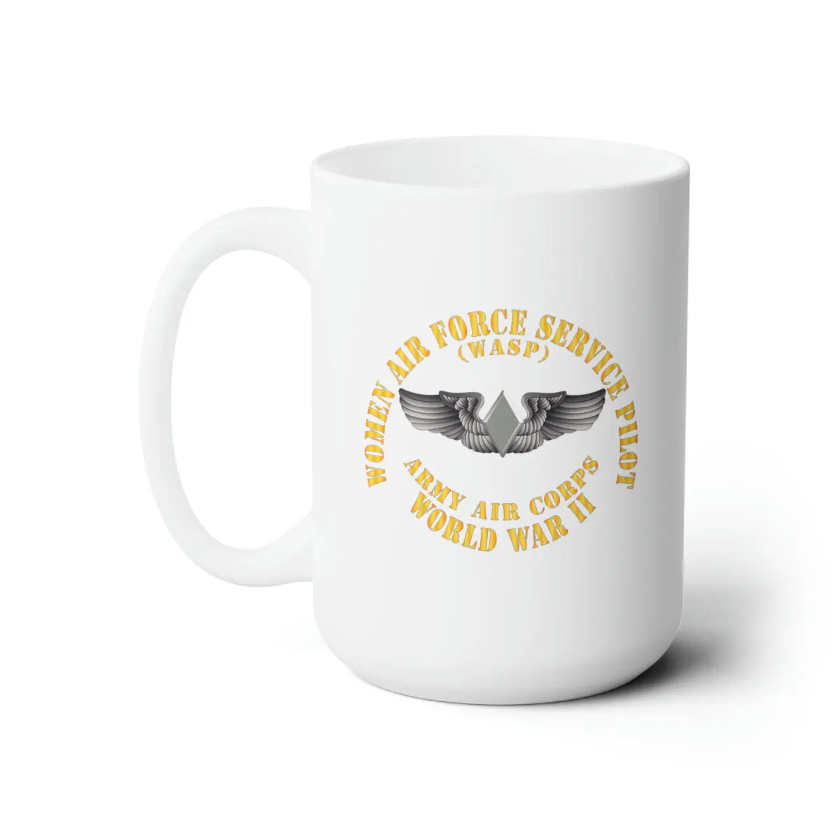 White Ceramic Mug 15Oz - Aac - Wasp Wing (Women Air Force Service Pilot) 1