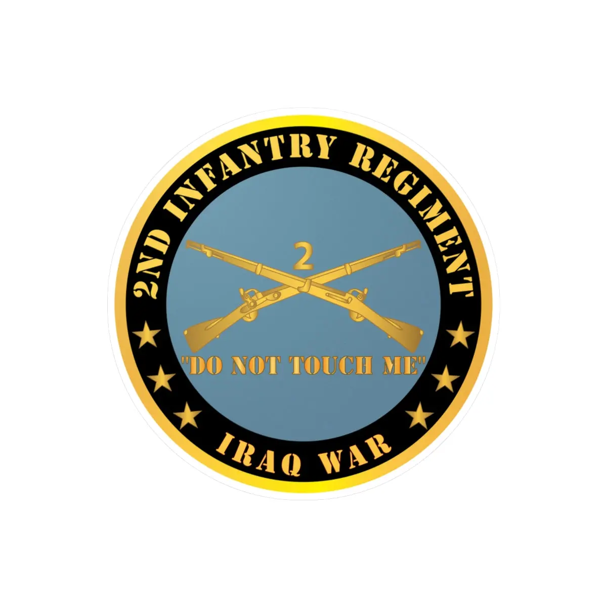 Kiss-Cut Vinyl Decals - Army - 2Nd  Infantry Regiment Branch - Do Not Touch Me - Iraq War X 300 1