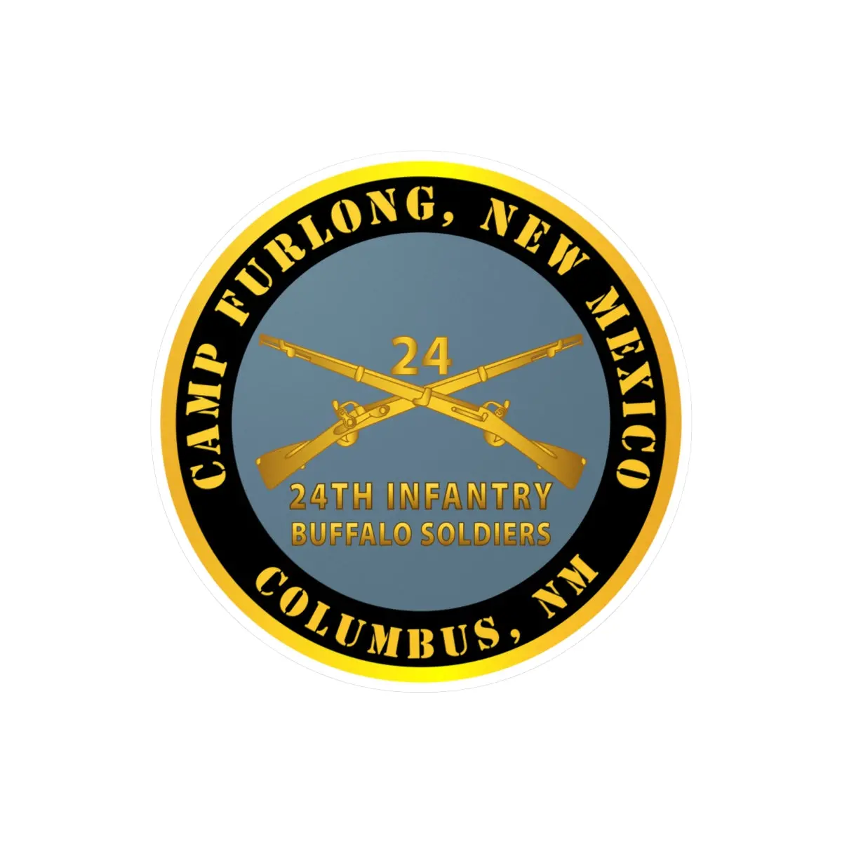 Kiss-Cut Vinyl Decals - Army -  Camp Furlong Nm - Columbus Nm W 24Th Infantry Branch Buffalo Soldiers 1