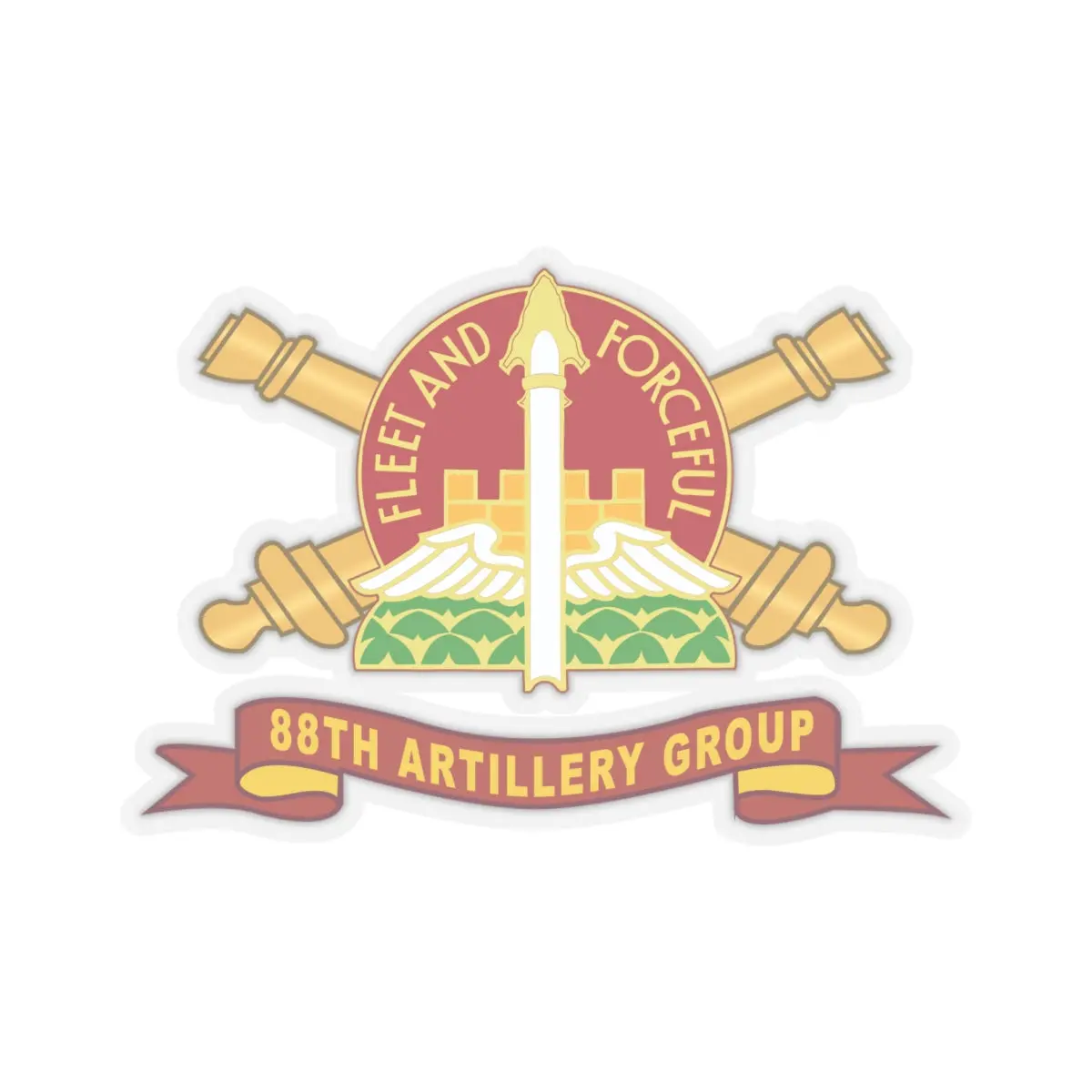 Kiss-Cut Stickers - 88Th Artillery Group - Dui W Br - Ribbon 2