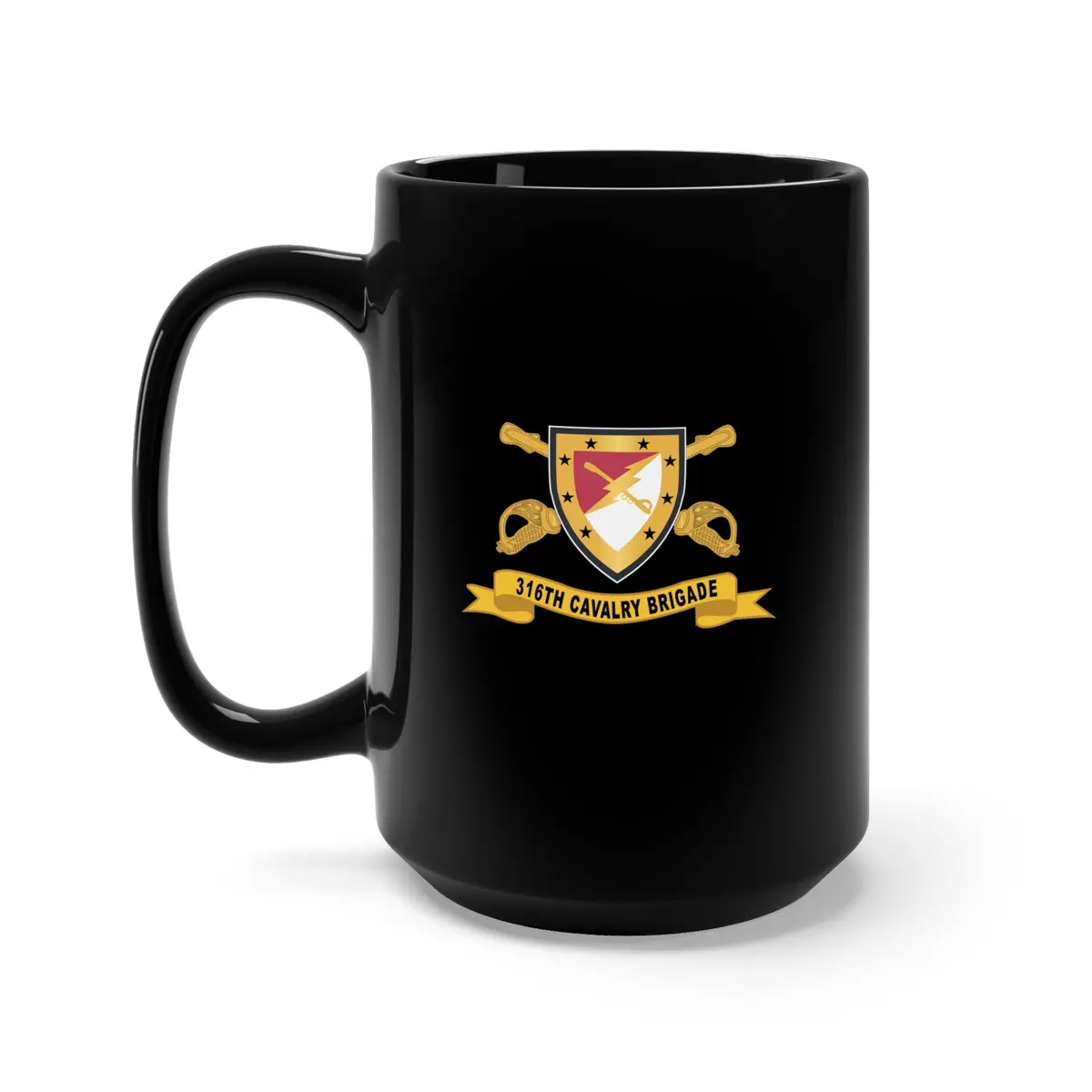 Black Mug 15Oz - Army - 316Th Cavalry Brigade - Ssi W Br - Ribbon 1
