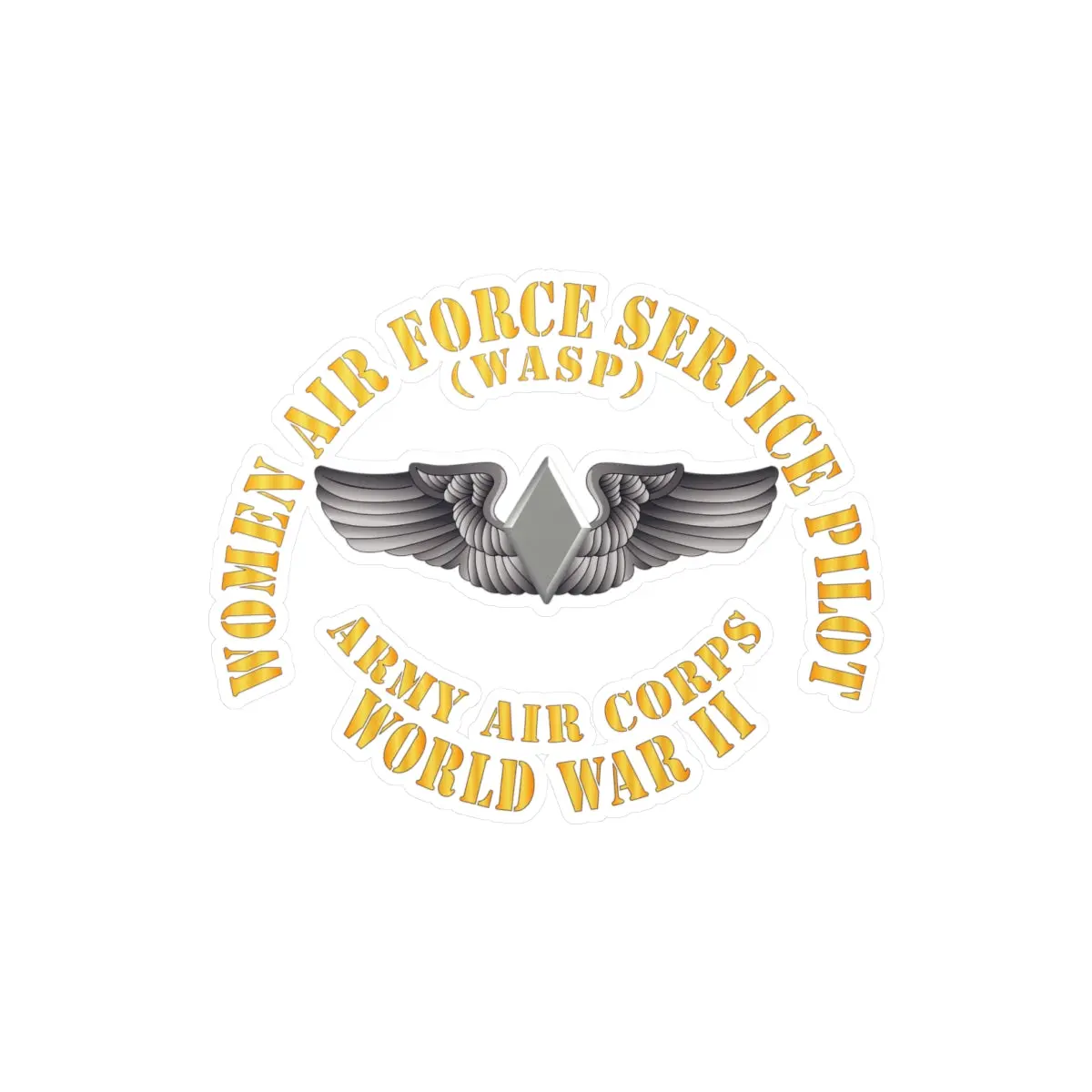 Kiss-Cut Vinyl Decals - Aac - Wasp Wing (Women Air Force Service Pilot) 1
