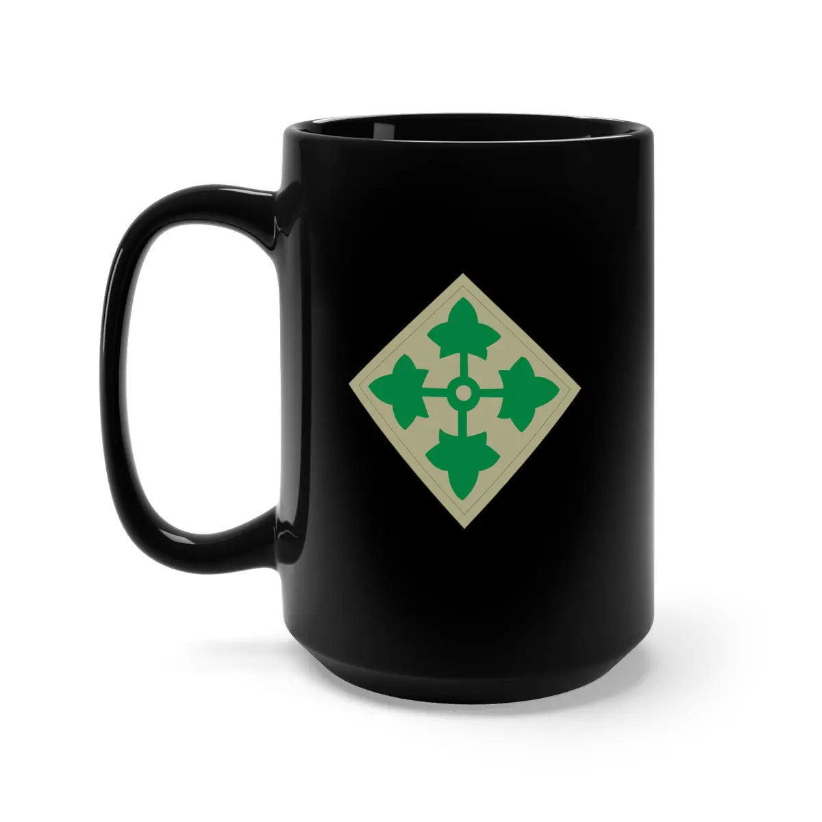Black Mug 15Oz - Ssi - 4Th Infantry Division Wo Txt X 300 1