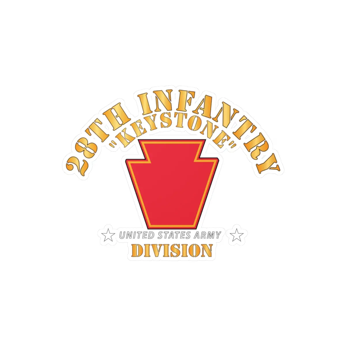 Kiss-Cut Vinyl Decals - Army - 28Th Infantry Division - Keystone - Ssi Wo Stars X 300 1