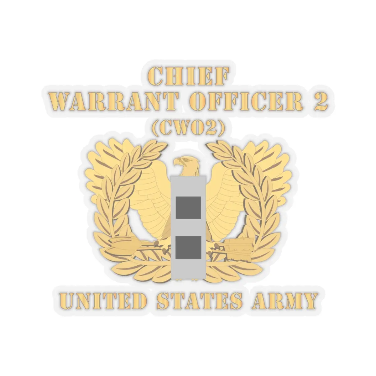 Kiss-Cut Stickers - Army - Chief Warrant Officer - Cw02 - Flat - Eagle And Bar X 300 2