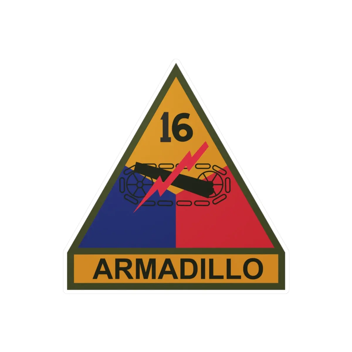 Kiss-Cut Vinyl Decals - Ssi - 16Th Armored Division W Name Tape X 300 1