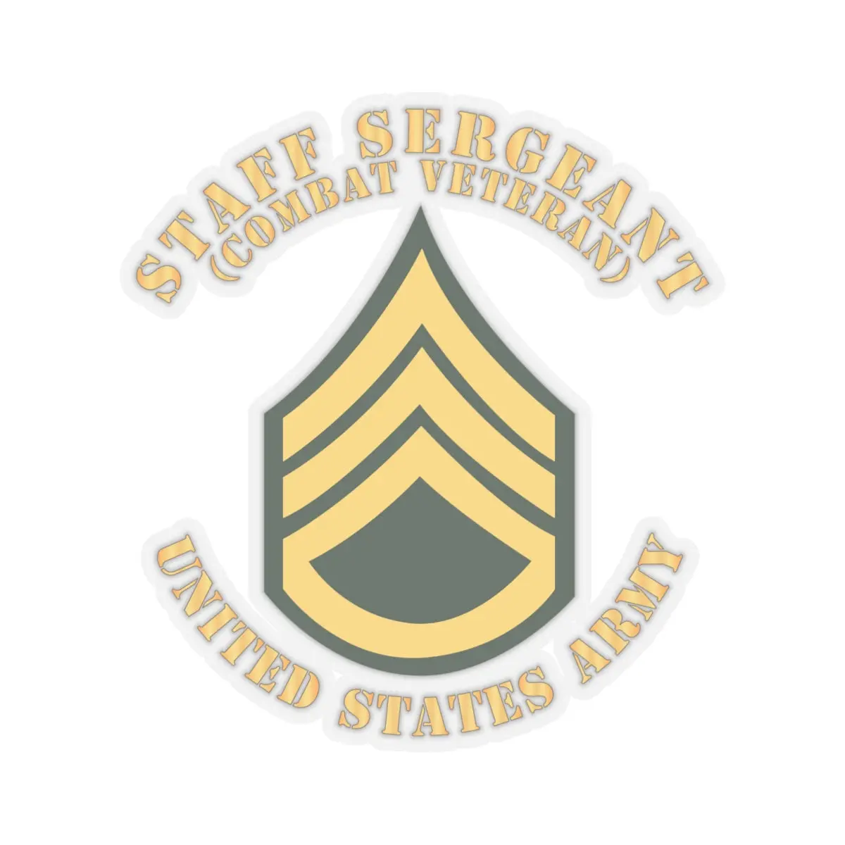 Kiss-Cut Stickers - Army - Staff Sergeant - Ssg - Combat Veteran - Flat X 300 2