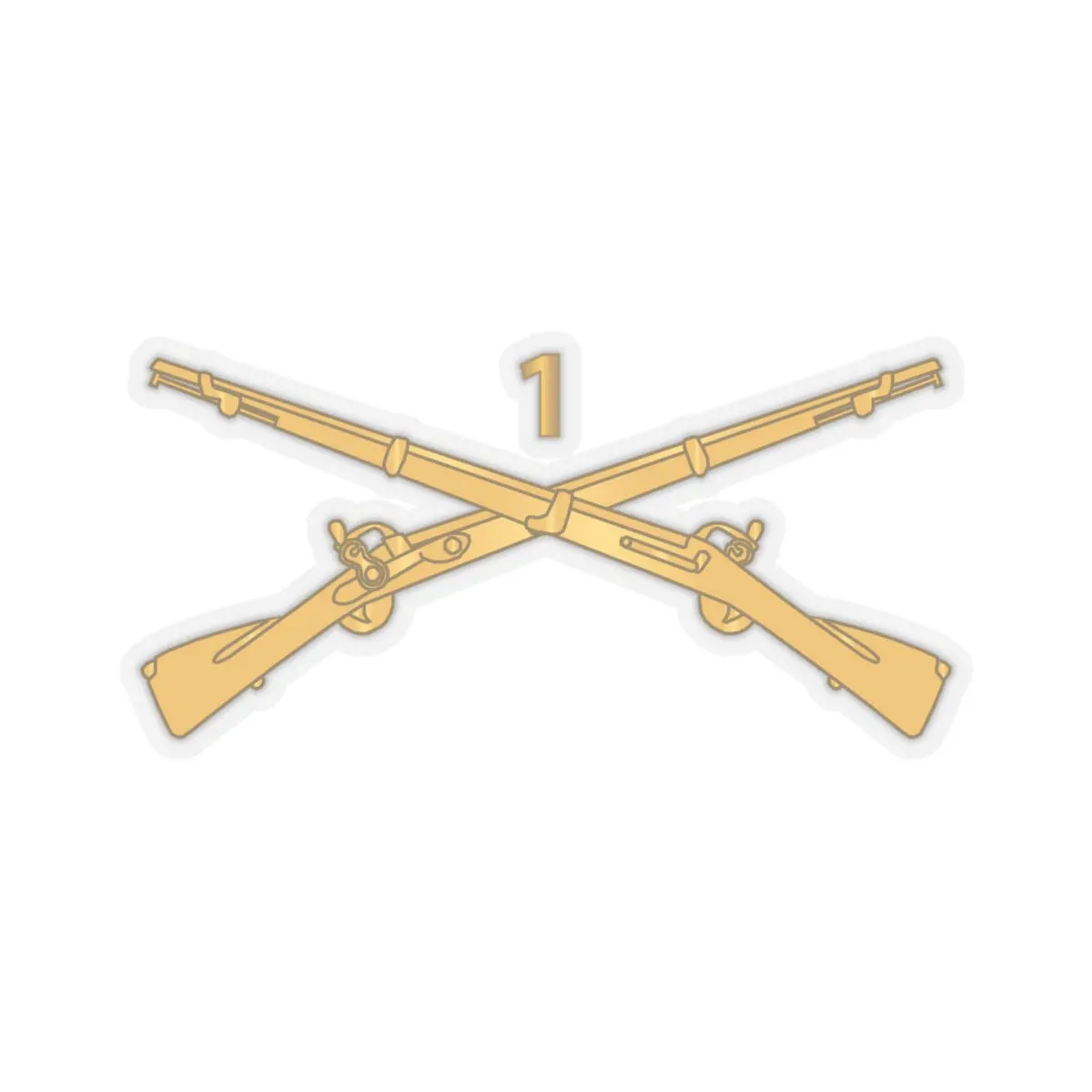 Kiss-Cut Stickers - Army - 1St Infantry Regiment Branch - Wo Txt 2