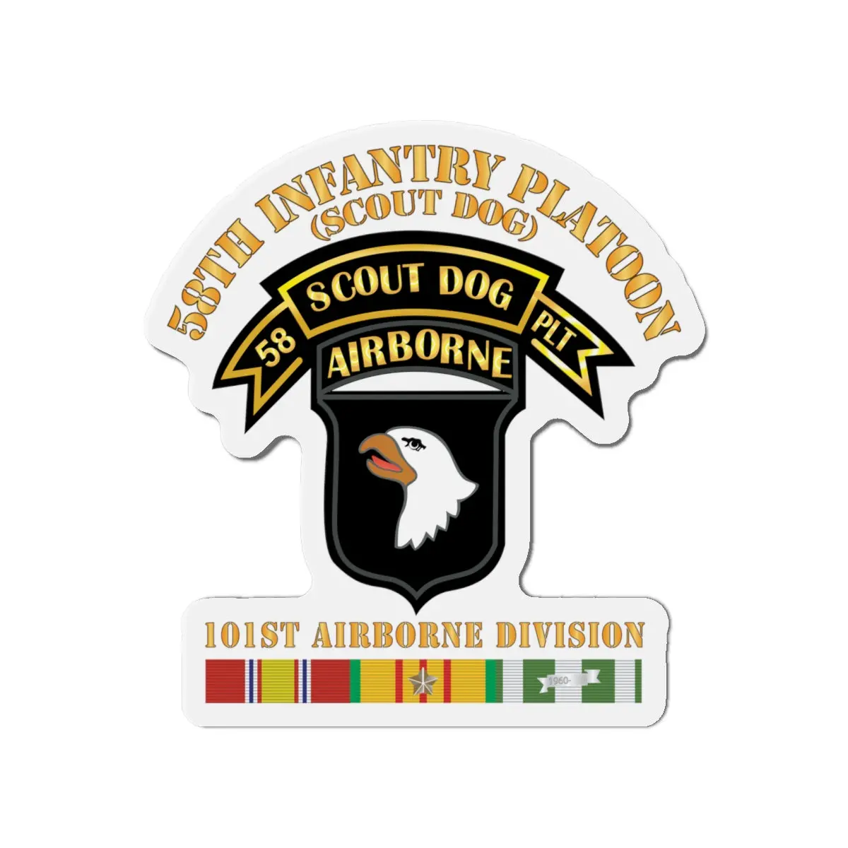 Die-Cut Magnets - Army - 58Th Infantry Platoon - Scout Dog - W Vn Svc X 300 1