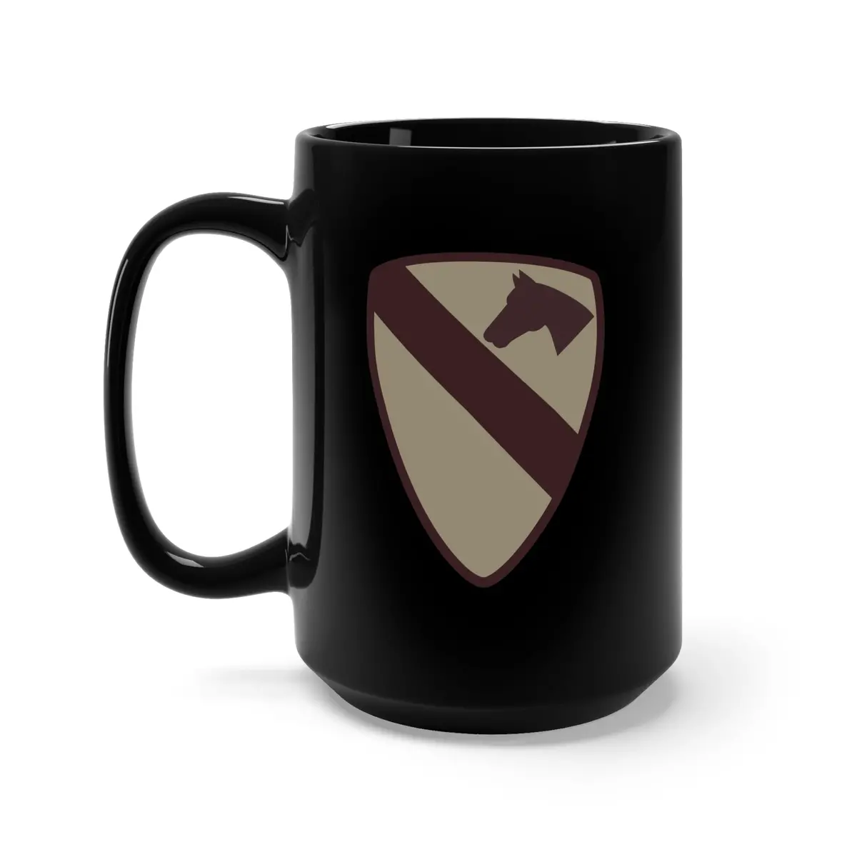 Black Mug 15Oz - Ssi - 1St Cavalry Division - Subdued Desert X 300 1