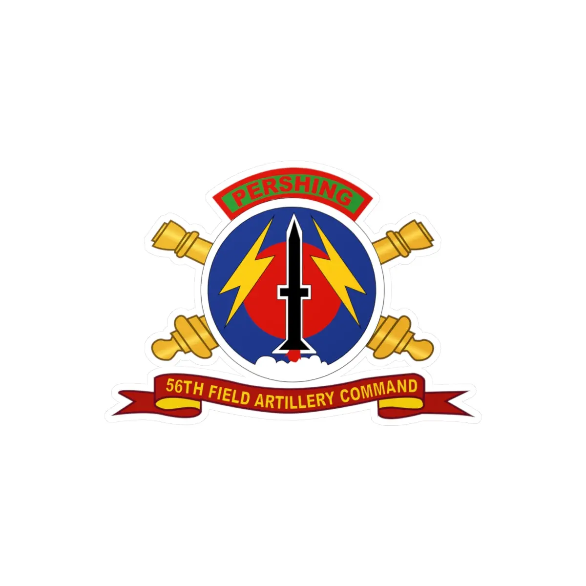 Kiss-Cut Vinyl Decals - Army - 56Th Field Artillery Command - Ssi W Br - Ribbon 1