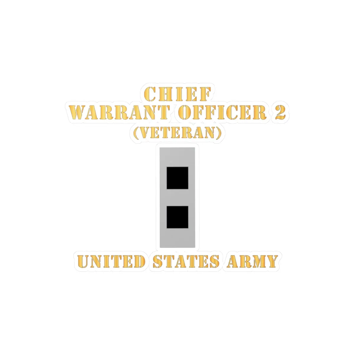 Kiss-Cut Vinyl Decals - Army - Chief Warrant Officer 2 - Cw02 - Flat - Veteran X 300 2