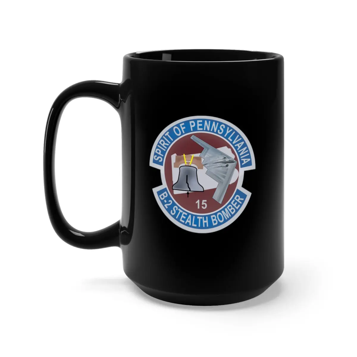 Black Mug 15Oz - Usaf - B-2 Stealth Bomber Spirit Of Pennsylvania Wo Txt X 300 1