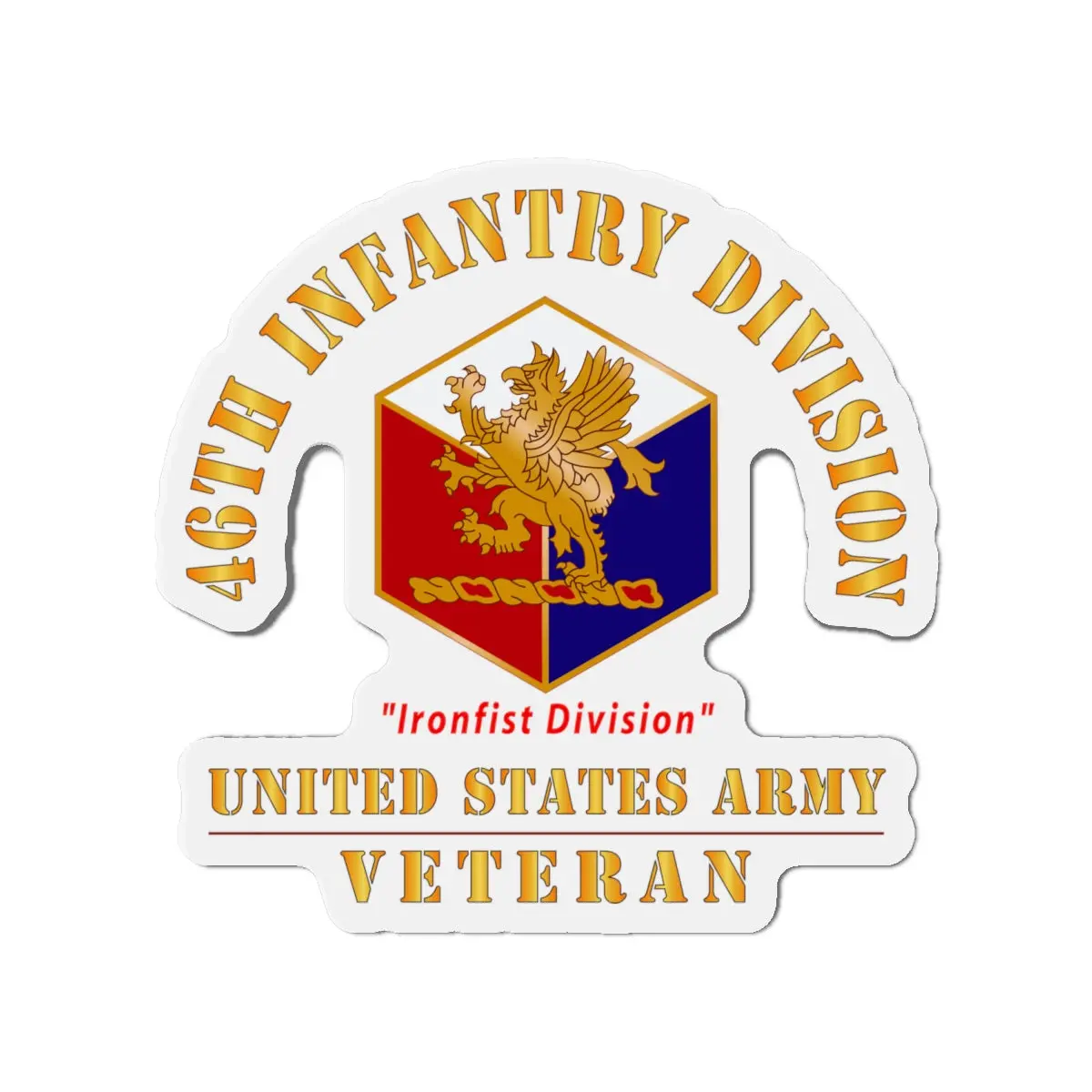 Die-Cut Magnets - Army - Dui - 46Th Infantry Division - Ironfist Division - Us Army Veteran X 300 1