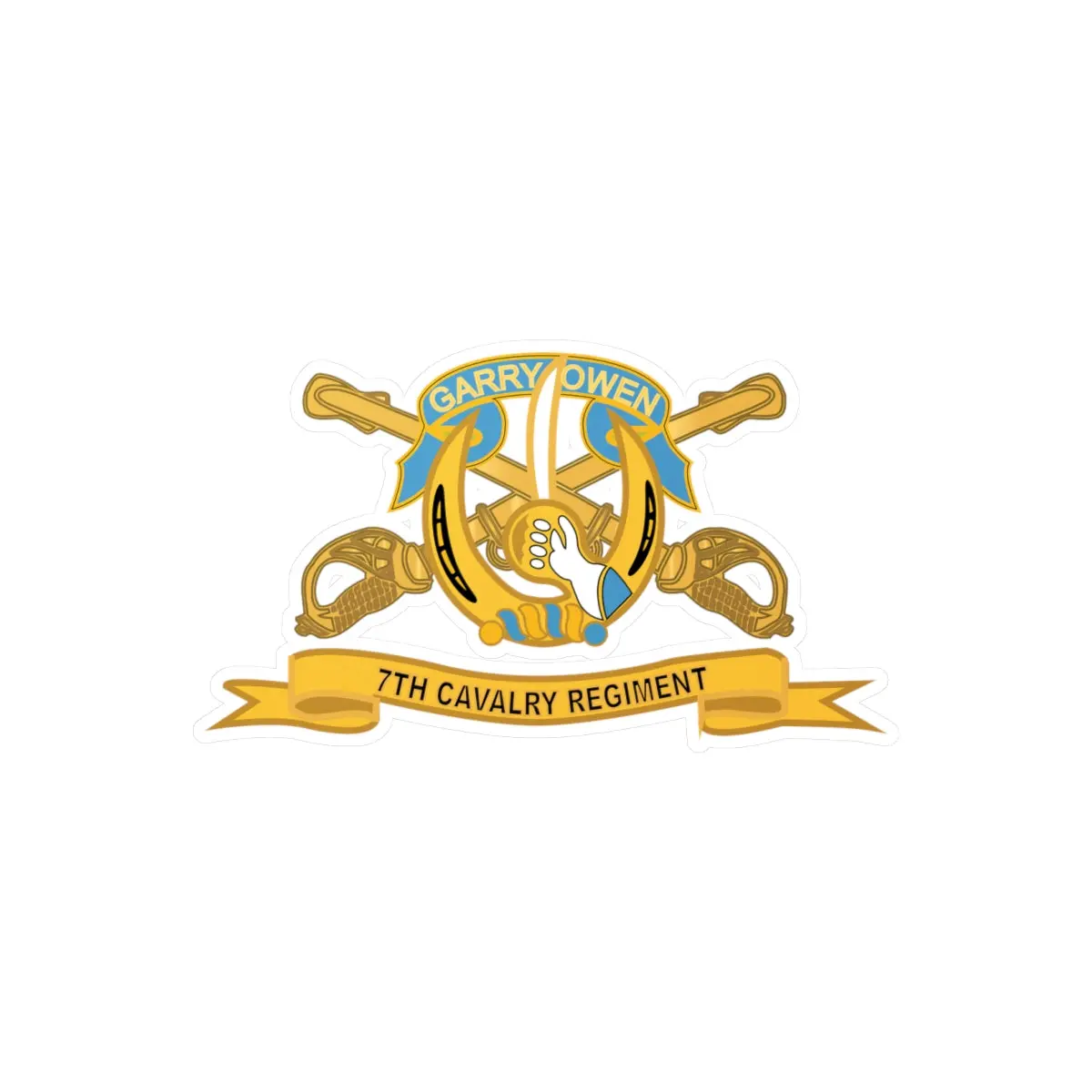 Kiss-Cut Vinyl Decals - Army  - 7Th Cavalry Regiment W Br - Ribbon X 300 1