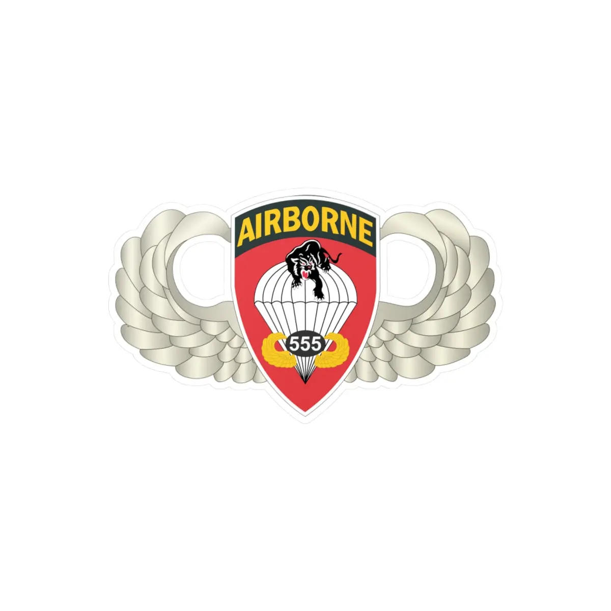 Kiss-Cut Vinyl Decals - Army - Airborne Badge - 555Th Parachute Infantry Bn - Ssi X 300 1