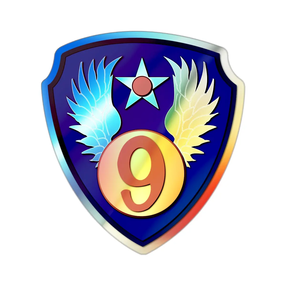 Holographic Die-Cut Stickers - Aac - Ssi - 9Th Air Force Wo Txt 1