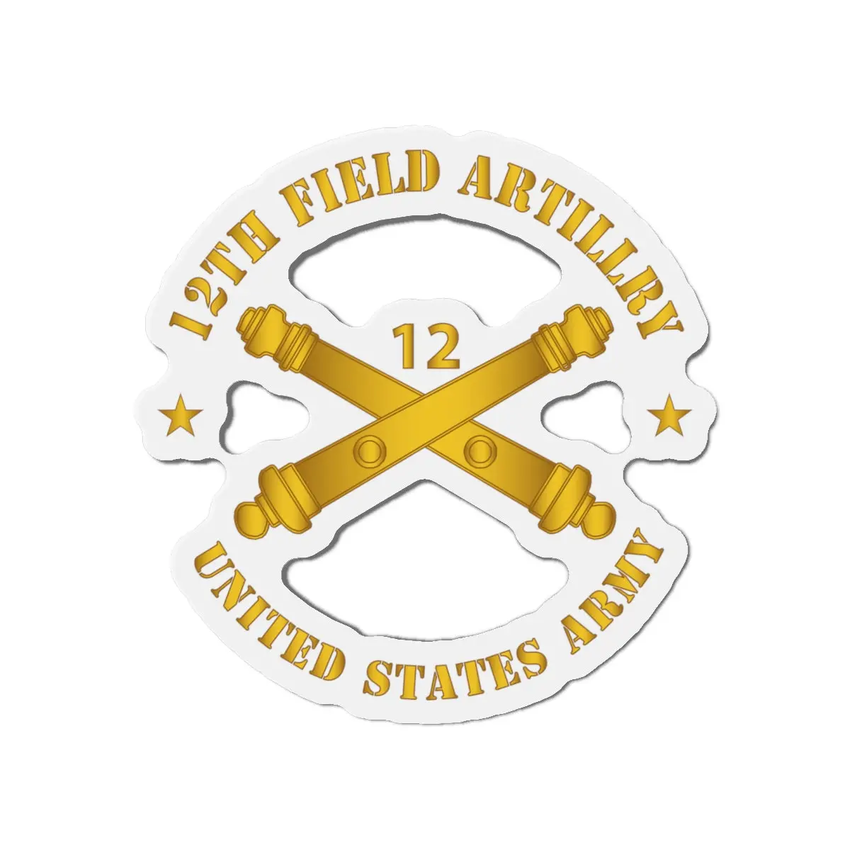Die-Cut Magnets - Army - 12Th Artillery Regiment W Branch - Us Army 1