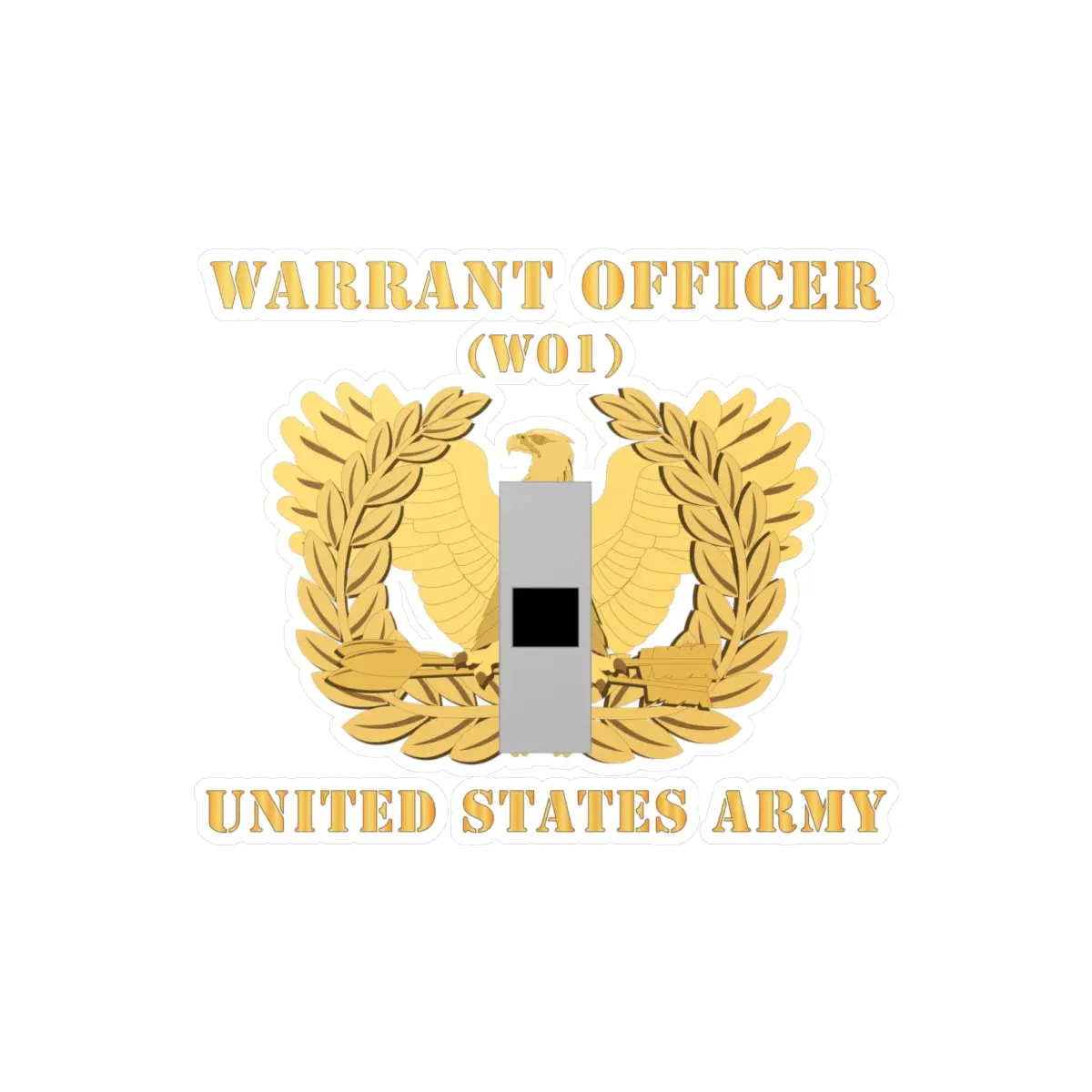 Kiss-Cut Vinyl Decals - Army - Warrant Officer - W01 - Flat - Eagle And Bar X 300 2