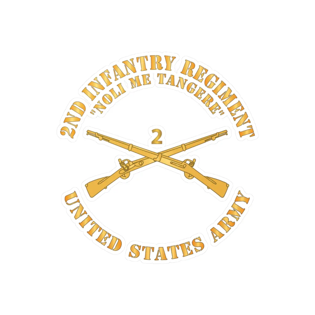 Kiss-Cut Vinyl Decals - Army - 2Nd  Infantry Regiment Branch - Noli Me Tangere - Us Army X 300 1