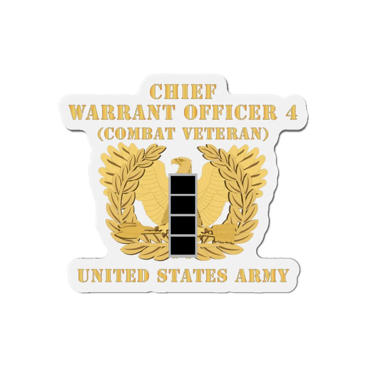 Die-Cut Magnets -Ssi - Army - Chief Warrant Officer - Cw04 - Combat Veteran - Flat - Eagle And Bar X 300 2