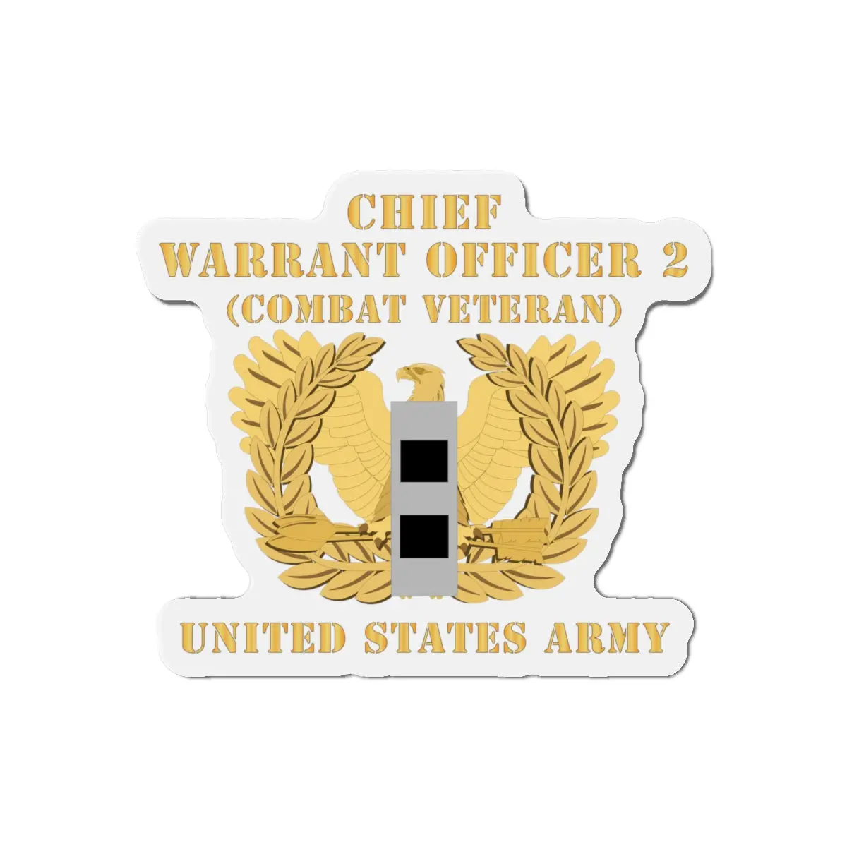 Die-Cut Magnets -Ssi -Army - Chief Warrant Officer - Cw02 - Combat Veteran - Flat - Eagle And Bar X 300 2