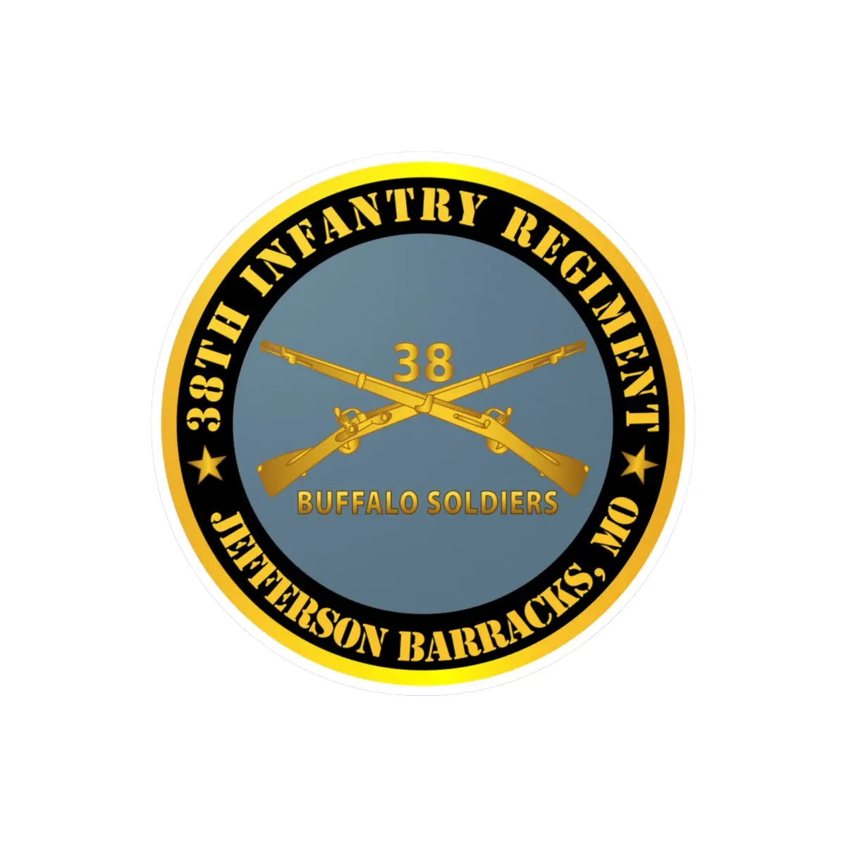 Kiss-Cut Vinyl Decals - Army - 38Th Infantry Regiment - Buffalo Soldiers - Jefferson Barracks, Mo W Inf Branch 1