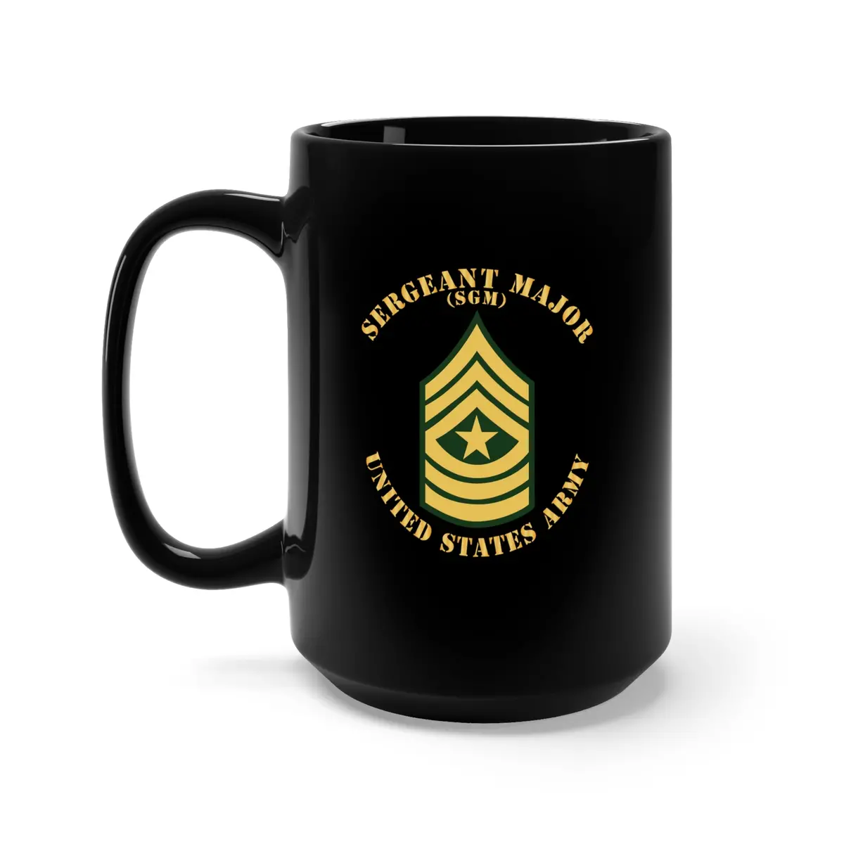 Black Mug 15Oz - Army - Sergeant Major - Sgm - Flat X 300 1