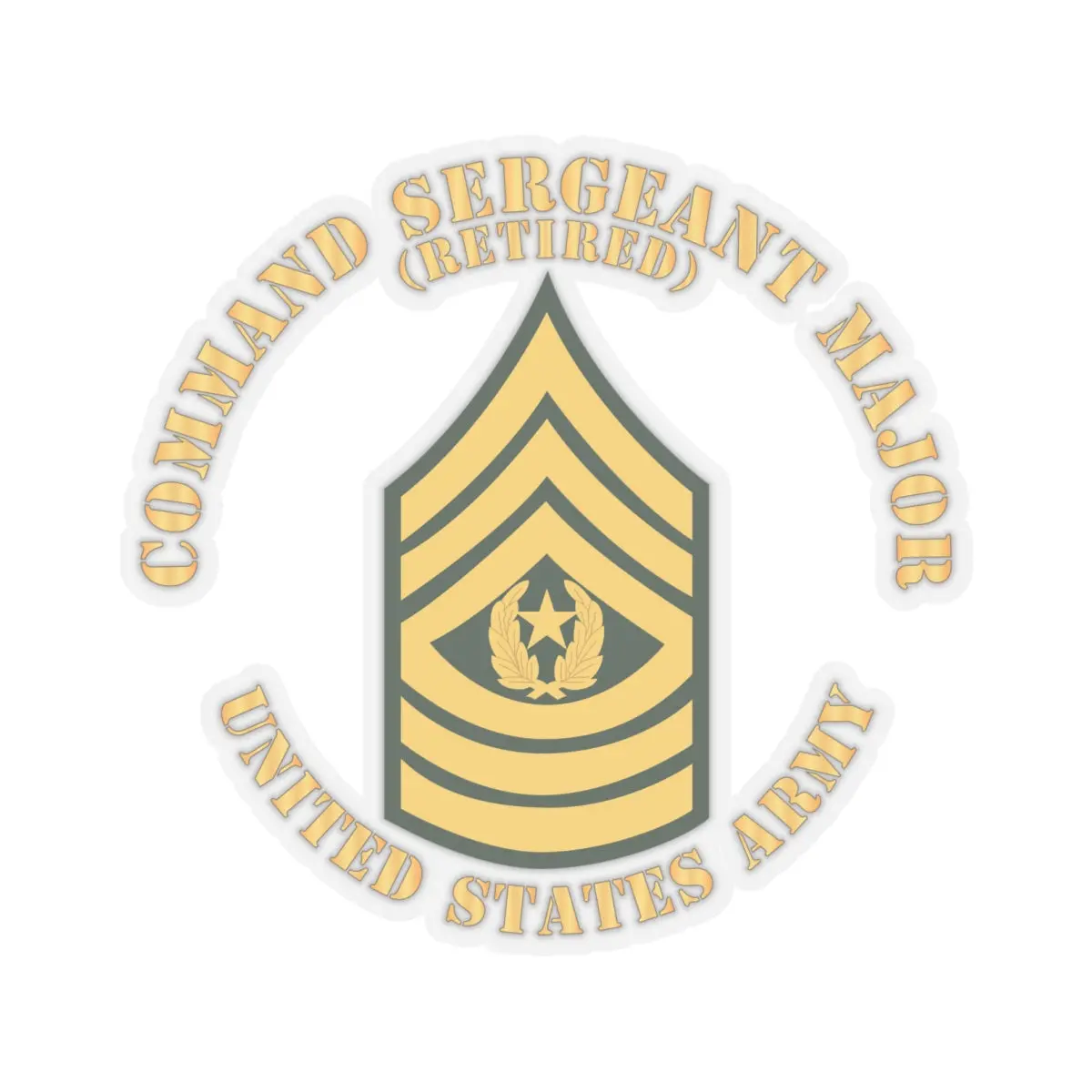Kiss-Cut Stickers - Army - Command Sergeant Major - Csm - Retired - Flat X 300 2