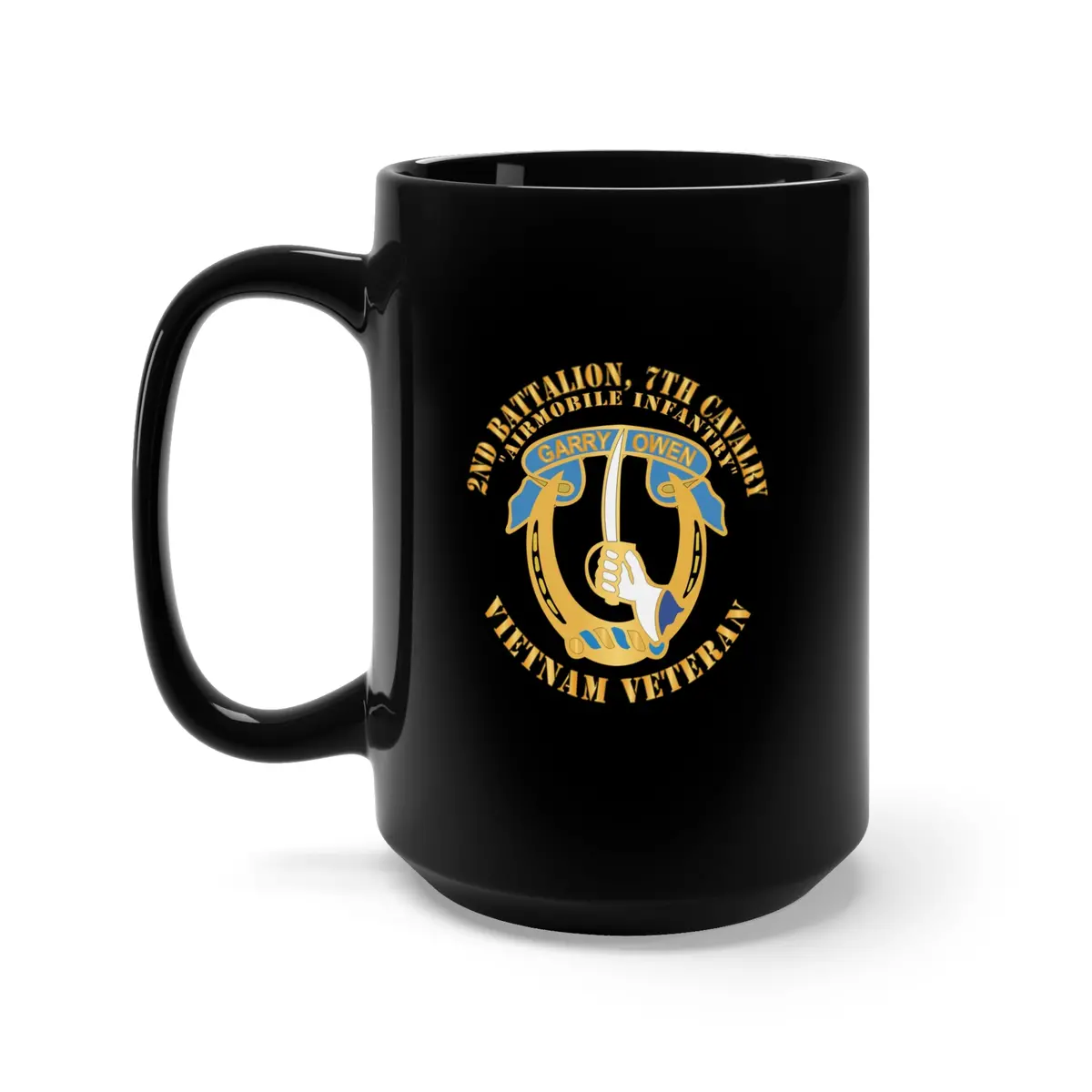 Black Mug 15Oz - Army - 2Nd Battalion, 7Th Cavalry - Vietnam Veteran 1