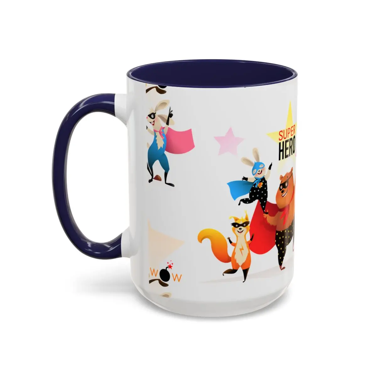 Accent Coffee Mug (11, 15Oz) - Superhero Animals 6