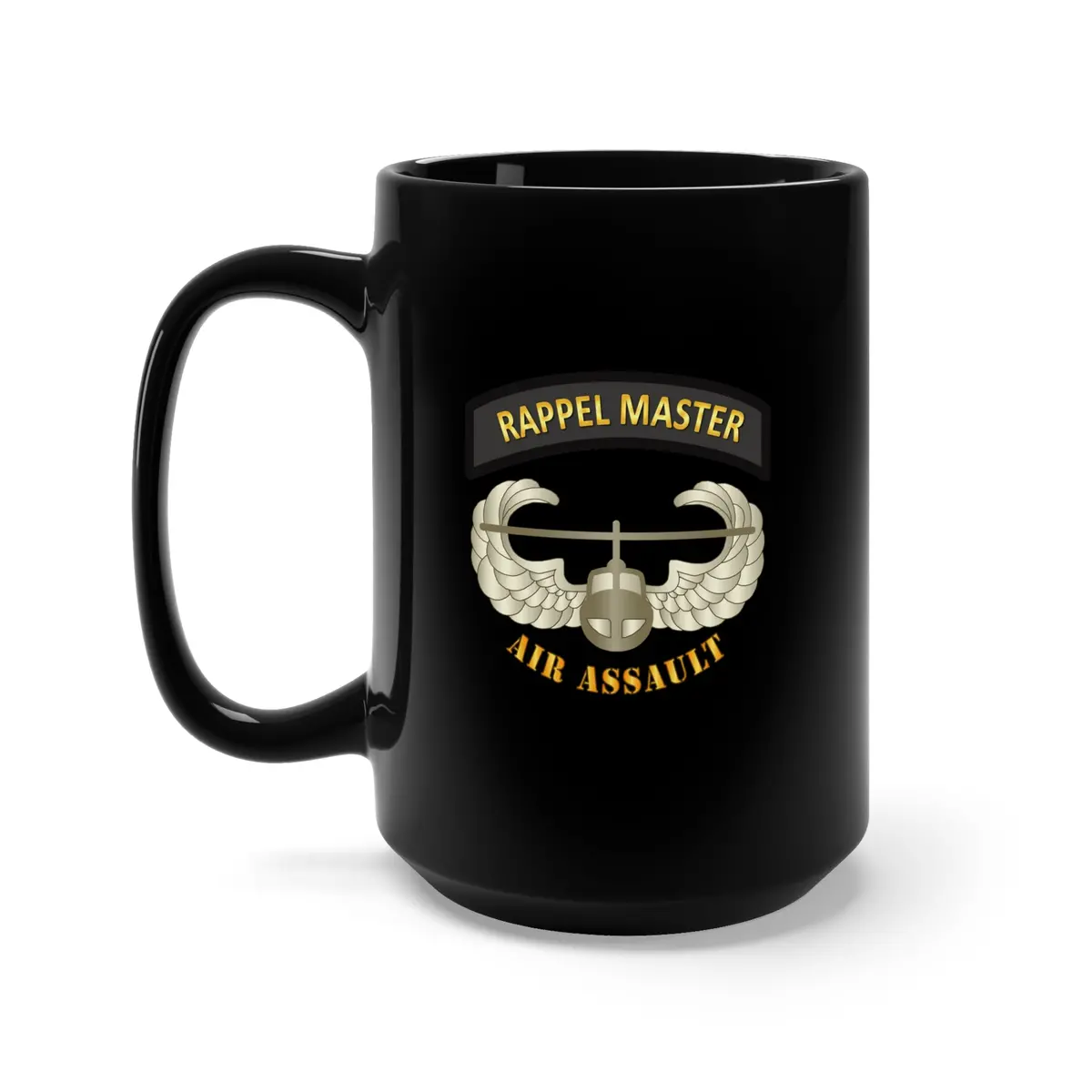 Black Mug 15Oz - Army - Rappel Master Tab W Air Assault Badge 1